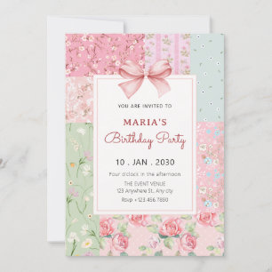 Invitación Libro de raspado de flores de época