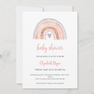 Invitación Libro de regalo para baby shower arcoíris Solicitu