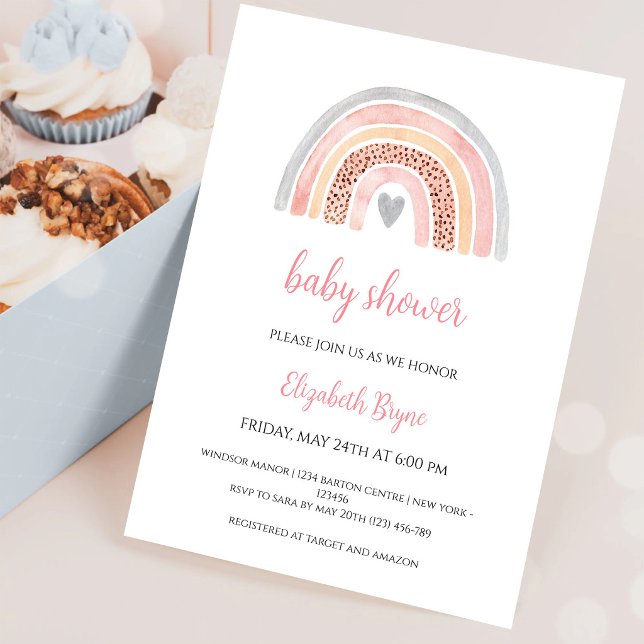 Invitación Libro de regalo para baby shower arcoíris Solicitu (Subido por el creador)