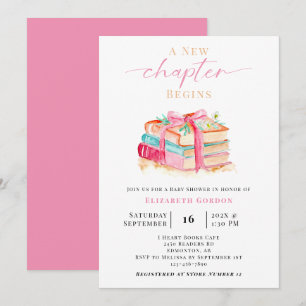 Invitación Libro de regalos para baby shower Nuevo Capítulo L