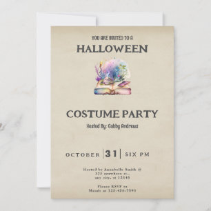 Invitación Libro de Sombras Pastel Humo Vintage Halloween