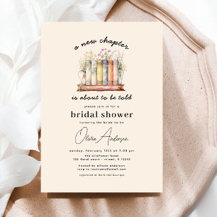 Invitación Libro Floral Nuevo capítulo comienza ducha de novi