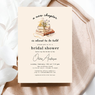 Invitación Libro Floral Nuevo capítulo comienza ducha de novi