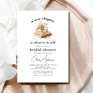 Invitación Libro Floral Nuevo capítulo comienza ducha de novi