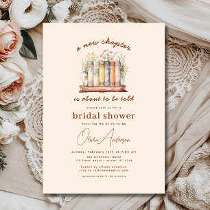 Invitación Libro Floral Nuevo capítulo comienza ducha nupcial