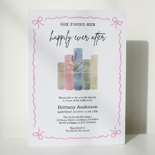 Invitación Libro Floral Rosa de Boda Feliz para Siempre para