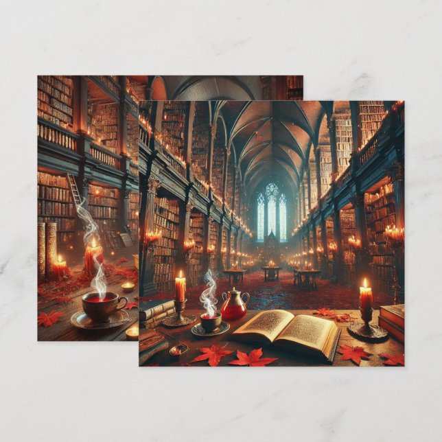 Invitación Libro gráfico de la biblioteca de Whimsigoth de ot (Anverso / Reverso)