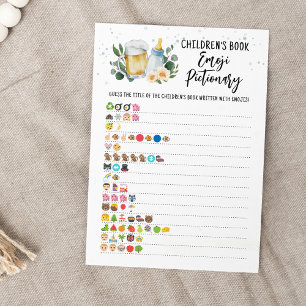 Invitación Libro infantil de Pictionary de Emoji de Baby Is B