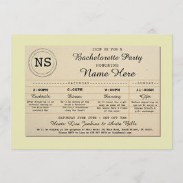 Invitación Libro itinerario de la biblioteca de Bachelorette