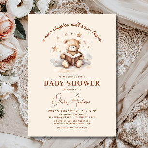 Invitación Libro Nuevo capítulo comienza Teddy Bear Boy Baby 