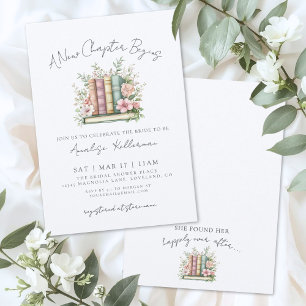 Invitación Libro Nuevo Capítulo Ducha de Novia Floral