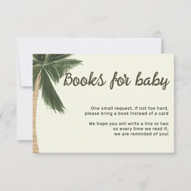 Invitación Libro para bebé bohemio de género neutral con palm (Anverso)