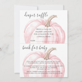 Invitación Libro Raffle de calabaza rosa para Baby Shower