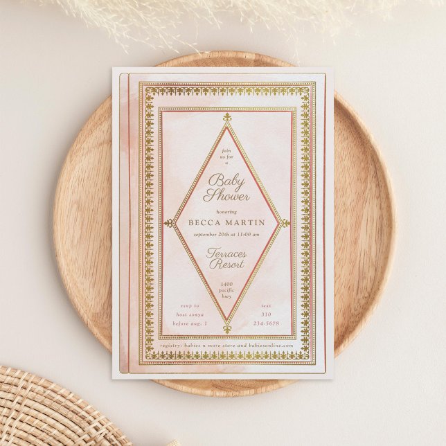 Invitación Libro romántico de Rubor Baby Shower (Subido por el creador)