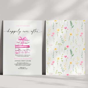 Invitación Libro Rosa Floral de Boda Feliz para Siempre