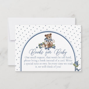 Invitación Libro solicitado para Baby Shower de oso de aránda