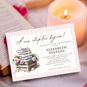 Invitación Libro Tema Bridal Shower Rústicos Rosas Nuevo capí