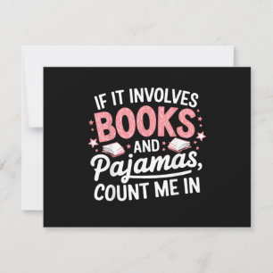 Invitación Libro y pijama divertido amante de los libros lect