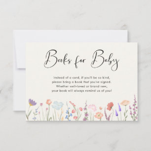 Invitación Libros Baby Shower De Flores Silvestres Para El Ga