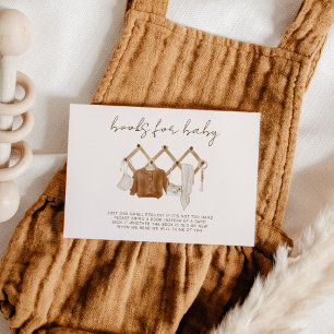 Invitación Libros Boho para el Baby Shower de Género Neutral