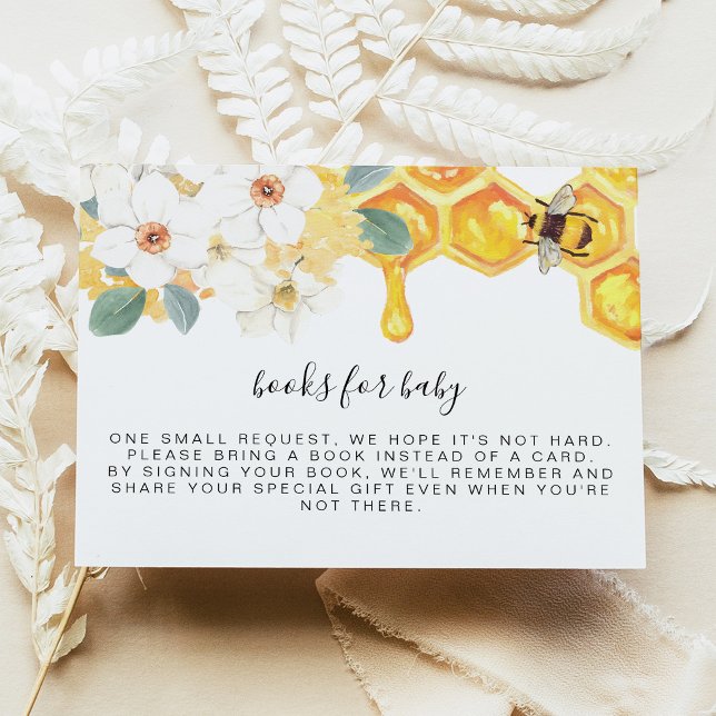 Invitación Libros de abeja de miel floral para bebé Insert (Subido por el creador)