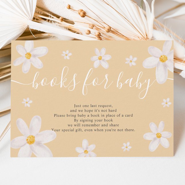 Invitación Libros de acuarela de oro de flores de margarita p (Subido por el creador)