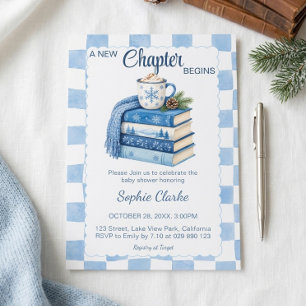 Invitación Libros de Baby Shower de Capítulo Azul Comienza In