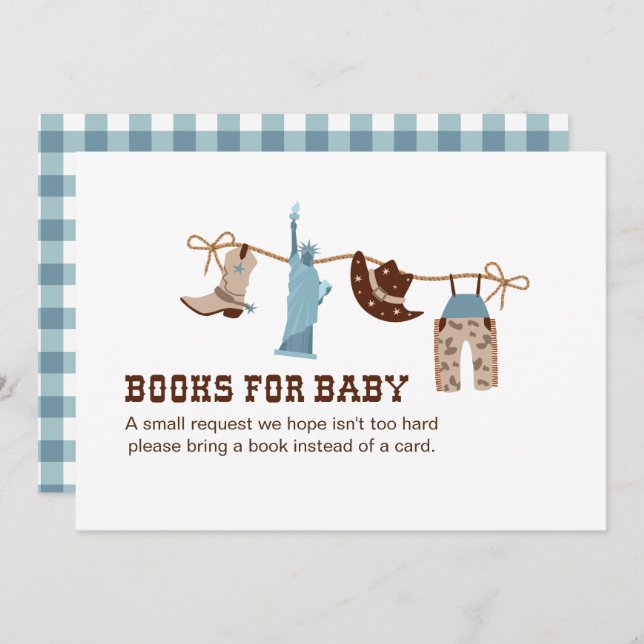 Invitación Libros de Baby Shower para bebés (Anverso / Reverso)
