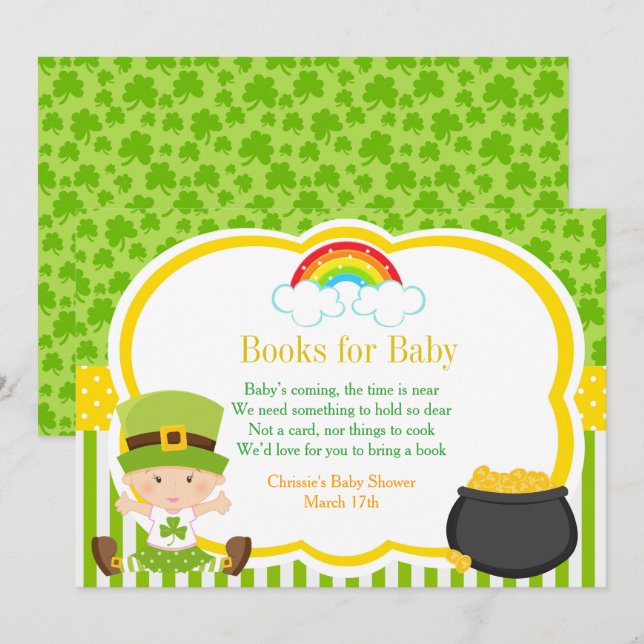 Invitación Libros de Baby Shower para niños (Anverso / Reverso)