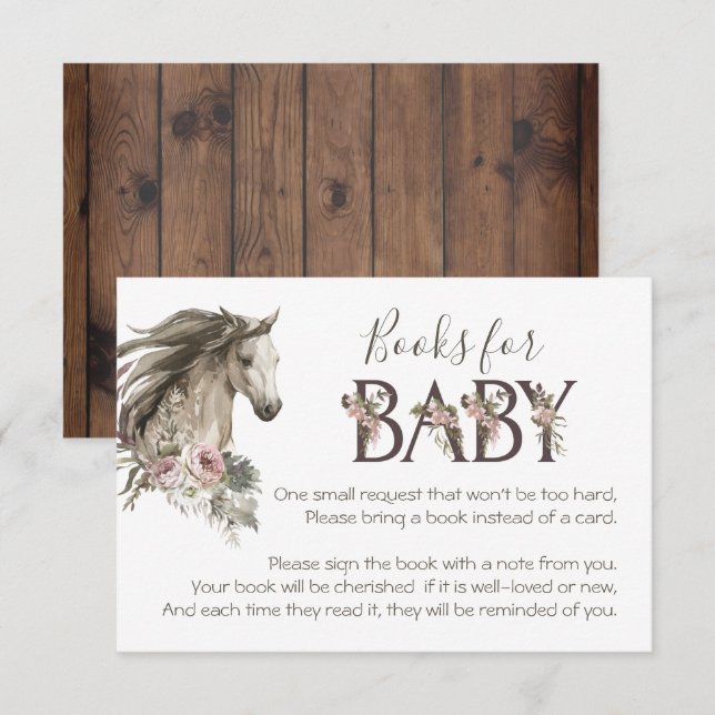 Invitación Libros de caballos rusos para Baby Shower (Anverso / Reverso)