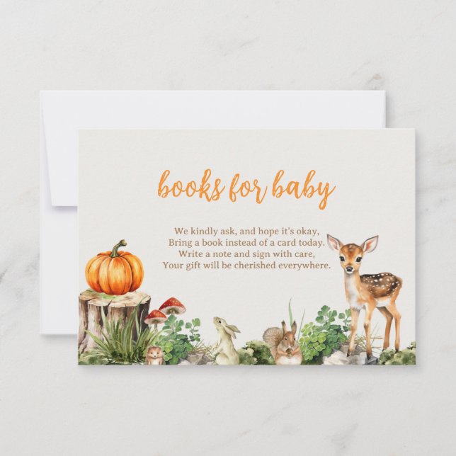Invitación Libros De Calabaza Para Bebé (Anverso)