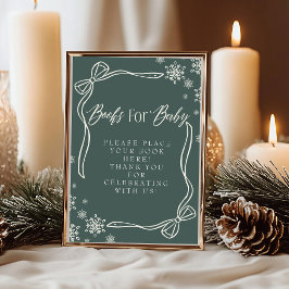 Invitación Libros de Coquette de Invierno Verde para el Rótul