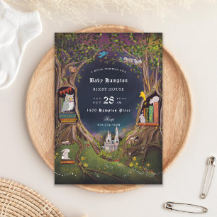 Invitación Libros de fantasía para Baby Shower