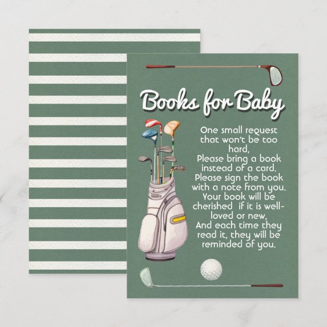 Invitación Libros de golf de Par-tee para la ducha para bebés (Anverso / Reverso)