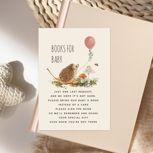 Invitación Libros De Hedgehog Para Bebés Musgos Chica De Glob (Subido por el creador)