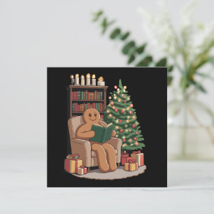 Invitación Libros de lectura de pan de jengibre retro Navidad