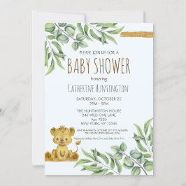 Invitación Libros de leones de la jungla de Safari para Baby 