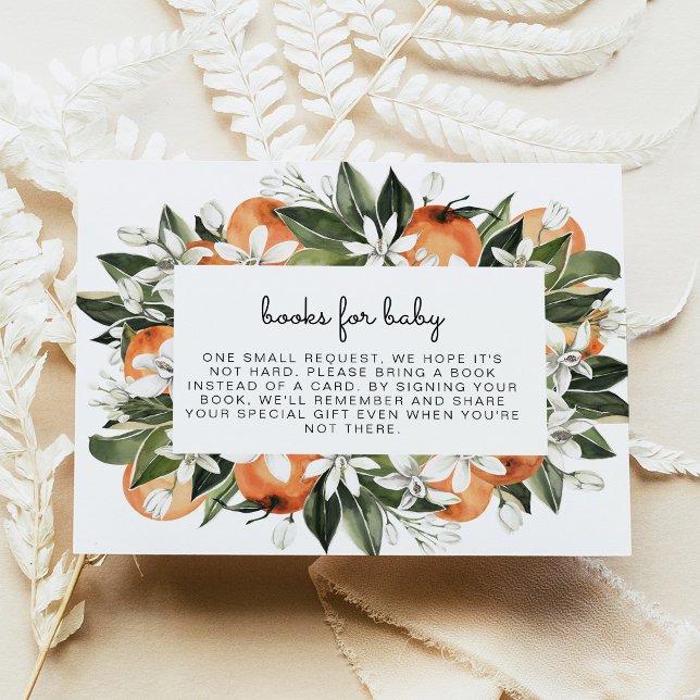 Invitación Libros de Naranja Botanical Cutie para Bebé Enclos (Subido por el creador)