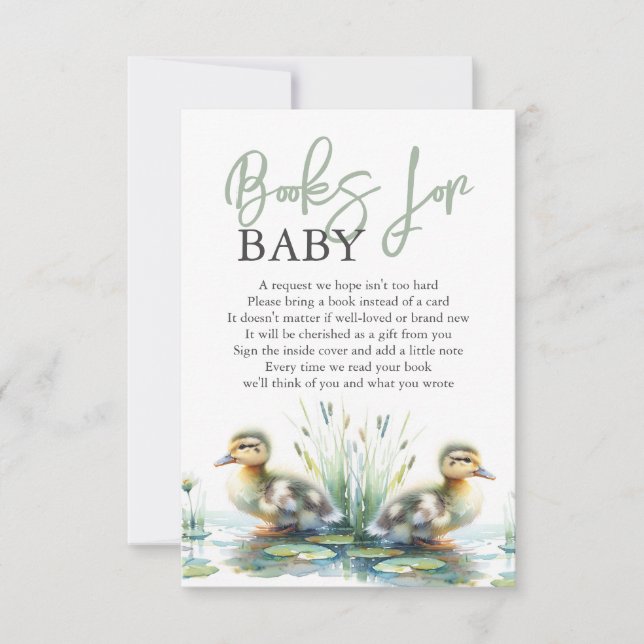 Invitación Libros de Patitos Adorables para Bebé Sin Distinci (Anverso)
