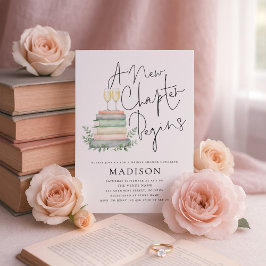 Invitación Libros de un Nuevo Capítulo Fiesta de Despedida de