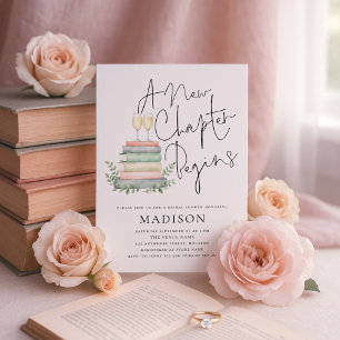 Invitación Libros de un Nuevo Capítulo Fiesta de Despedida de