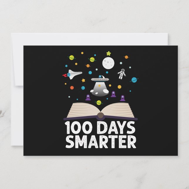 Invitación Libros del 100.º día de escuela 100 días más intel (Anverso)