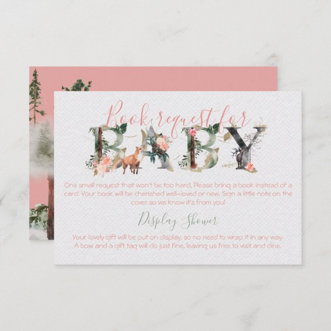 Invitación Libros forestales de Woodland para bebé y ducha de (Anverso / Reverso)