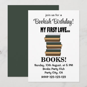 Invitación Libros Mi Primer Amor Libros Cumpleaños Biblioteco