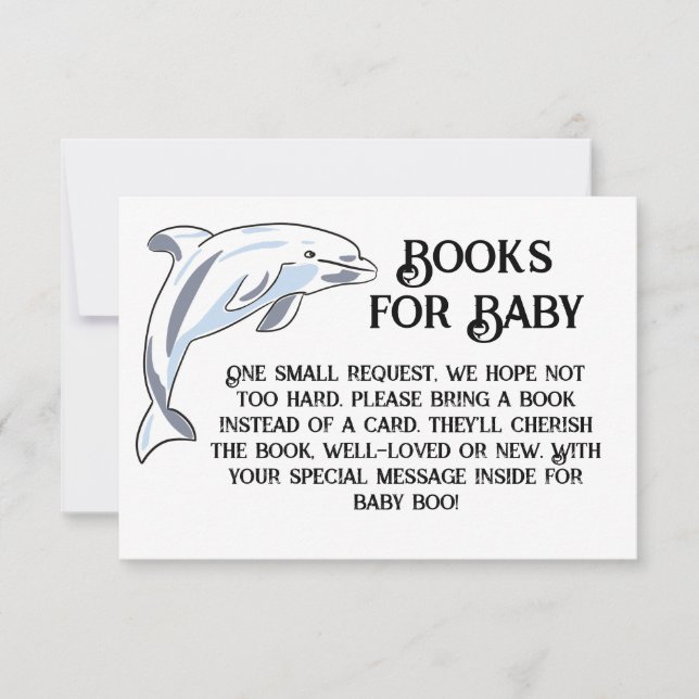Invitación Libros para Baby DOLPHIN (Anverso)