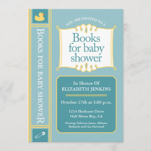 Invitación Libros para Baby Shower