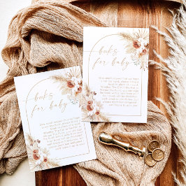 Invitación Libros para bebé beige de hierba Pampas Boho