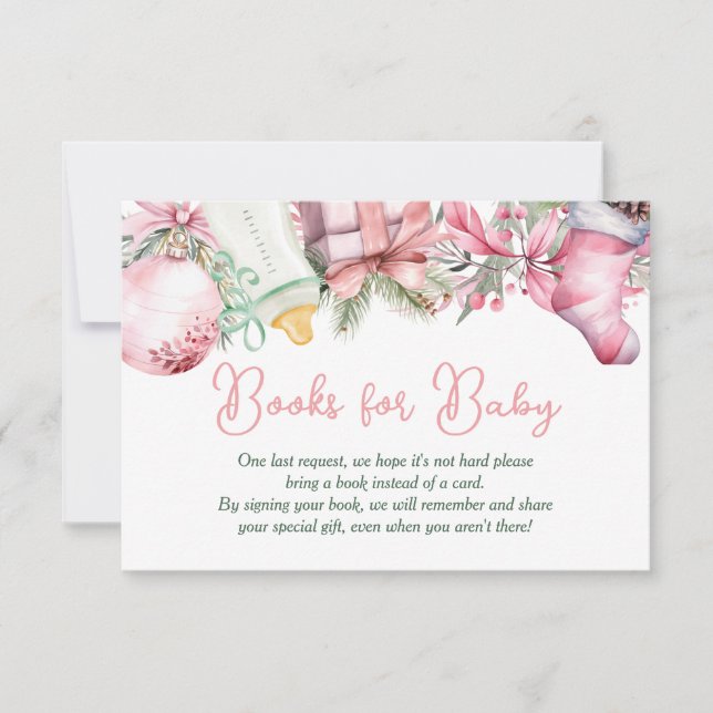 Invitación Libros para bebés Navidades Santa Rosa Baby Shower (Anverso)