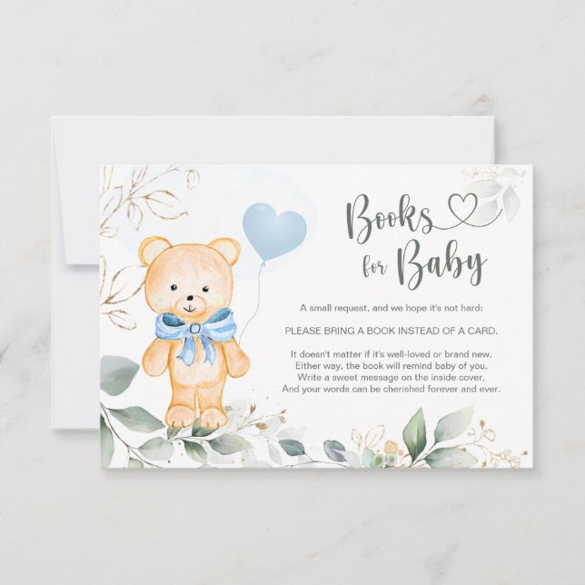 Invitación Libros para el follaje de vegetación de oso de beb (Anverso)