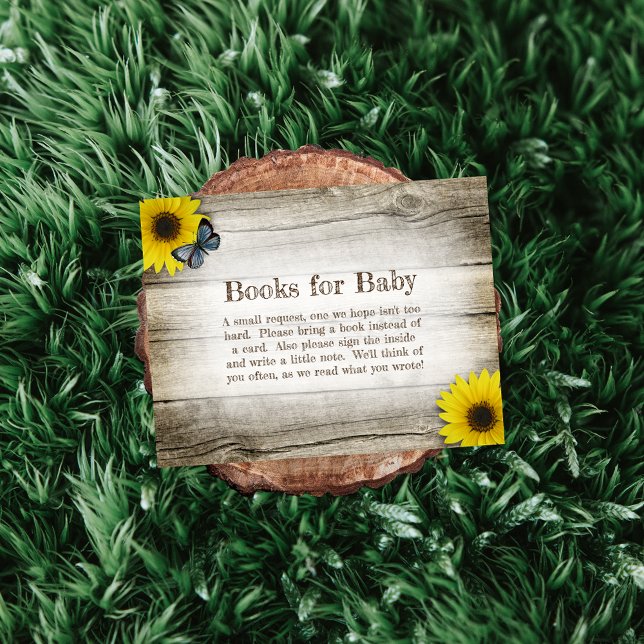 Invitación Libros Rústicos de Girasoles Para Ducha de Bebé (Subido por el creador)